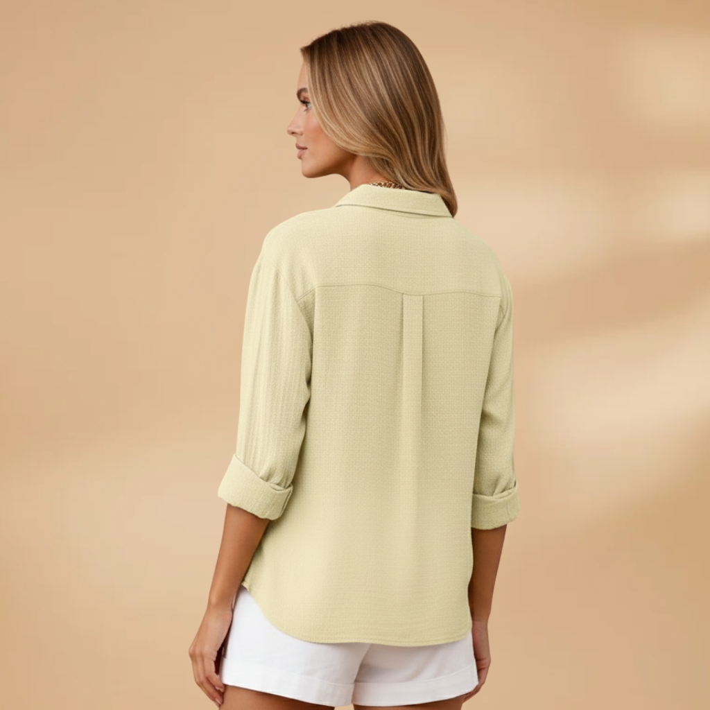 Emma | Women's Relaxed Linen Shirt with Chest Pocket