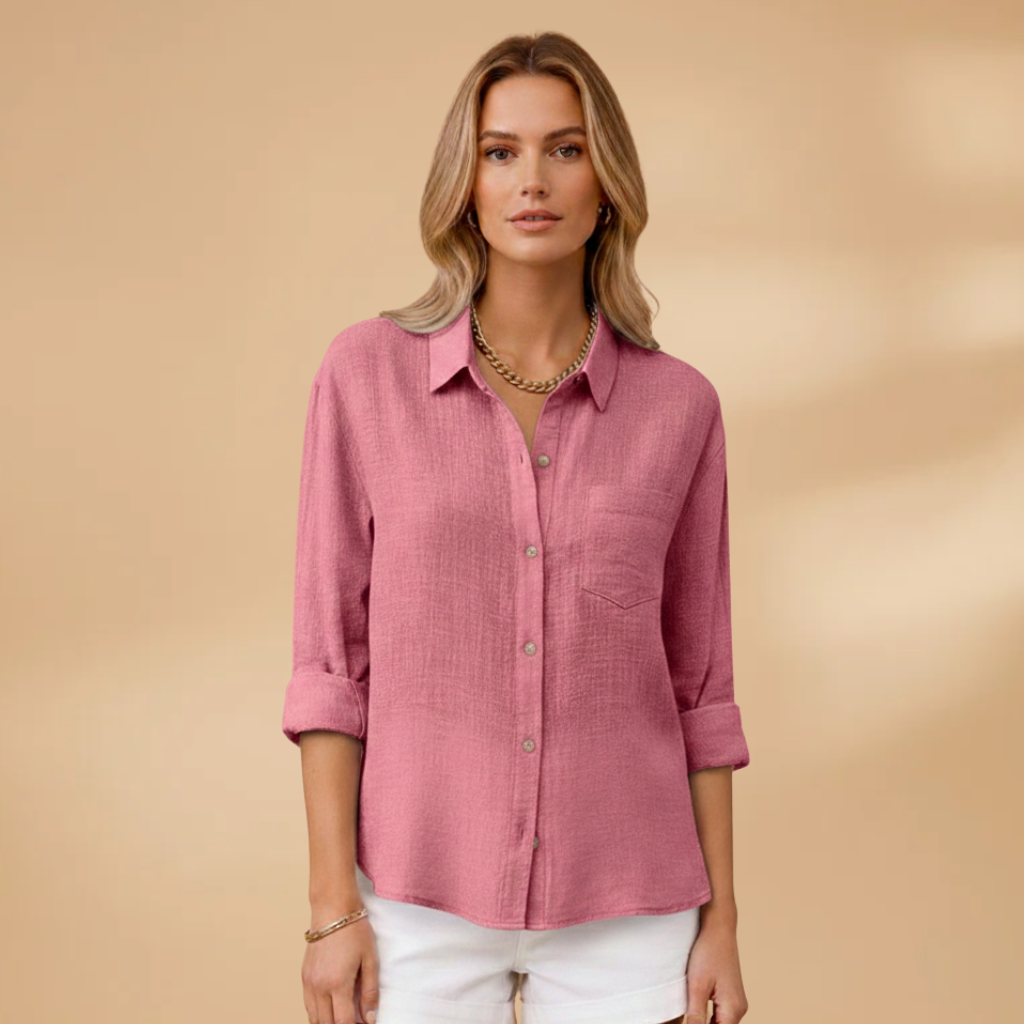 Emma | Women's Relaxed Linen Shirt with Chest Pocket