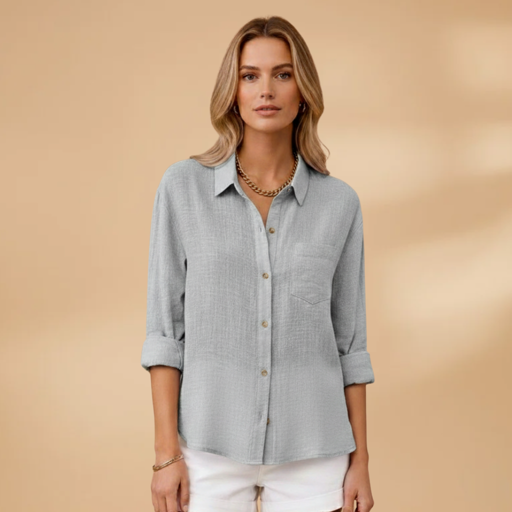 Emma | Women's Relaxed Linen Shirt with Chest Pocket