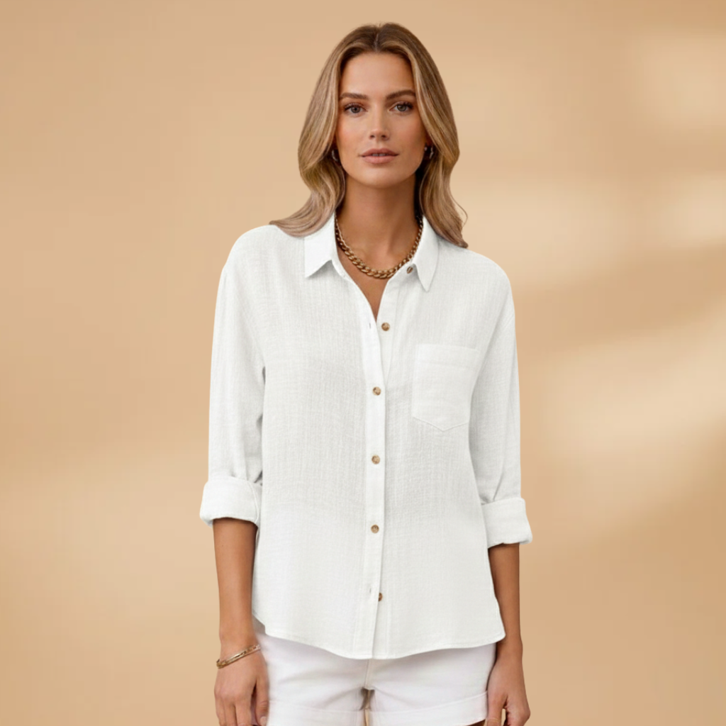 ladies dress shirts NTI Redhouse Shirt - Mediterranean Blue match buttons bust darts back yoke back princess seams two Port Authority L608 Ladies Long