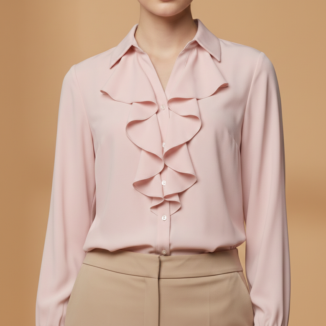 Katie | Women's Ruffle Front Chiffon Blouse
