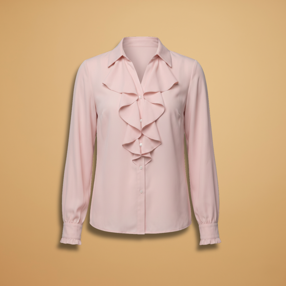 Katie | Women's Ruffle Front Chiffon Blouse