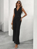 Harriet | Women's Tailored Waistcoat Wide-Leg Two-Piece Trouser Set