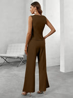 Harriet | Women's Tailored Waistcoat Wide-Leg Two-Piece Trouser Set