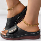 June | Women's Elegant Velcro Wedge Sandal