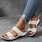 Faye | Women's Studded Double Strap Wedge Mule