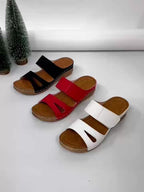 Dana | Women's Double Strap Velcro Wedge Mule