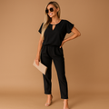Mandy | Women's Keyhole Neck Elastic Waist Jumpsuit