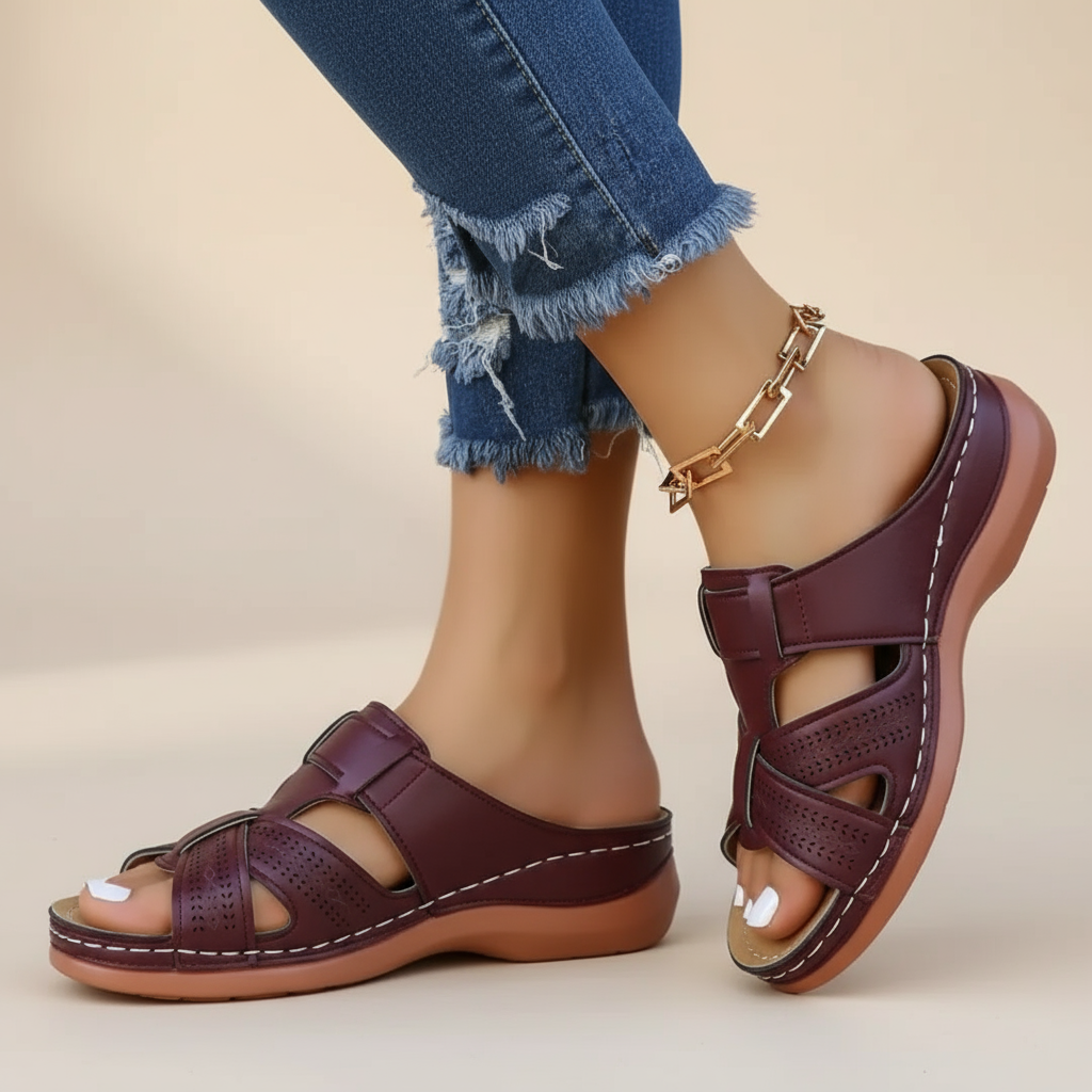 Rosa | Women's Velcro Cut-Out Comfort Sandal