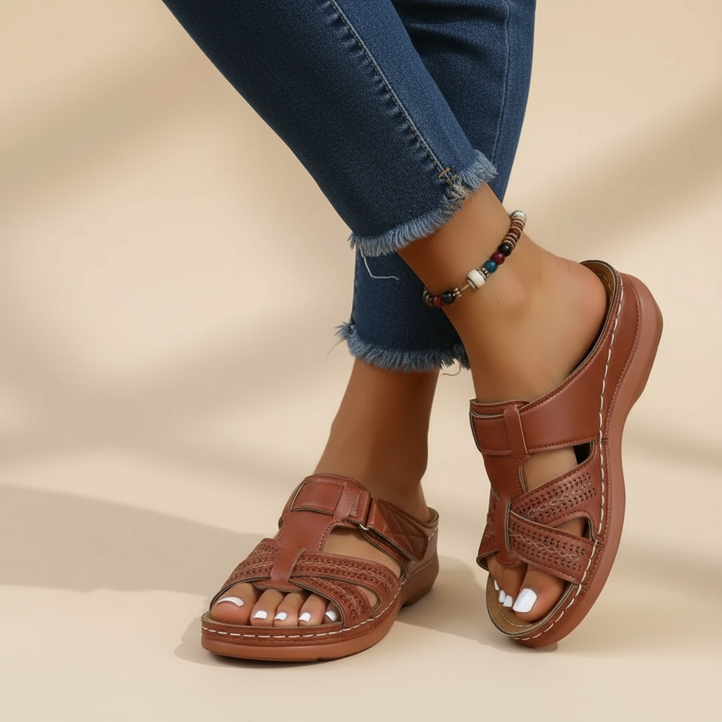 Rosa | Women's Velcro Cut-Out Comfort Sandal