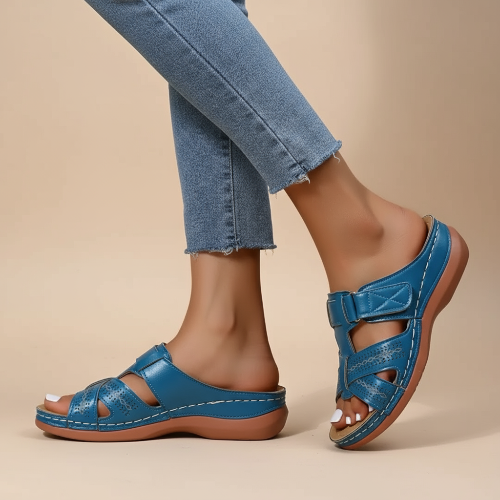 Rosa | Women's Velcro Cut-Out Comfort Sandal