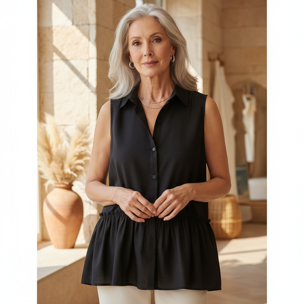 Grace | Women's Sleeveless Peplum Shirt