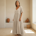 Rosie | Women's Relaxed Tiered Linen Maxi Dress