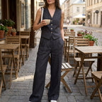 Cordelia | Women's Rust Linen Wide-Leg Trouser Suit Co-ord