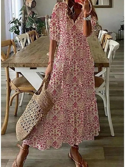 Ruby | Women's Boho Print Maxi Dress